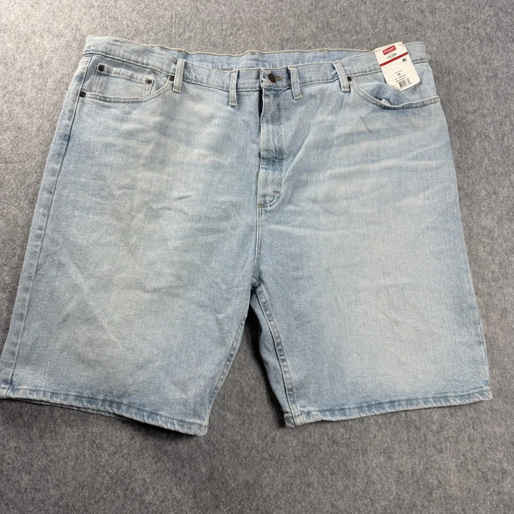 Wrangler Five Star Premium Mens Shorts 48 Relaxed Fit Denim ‎ Light Wash